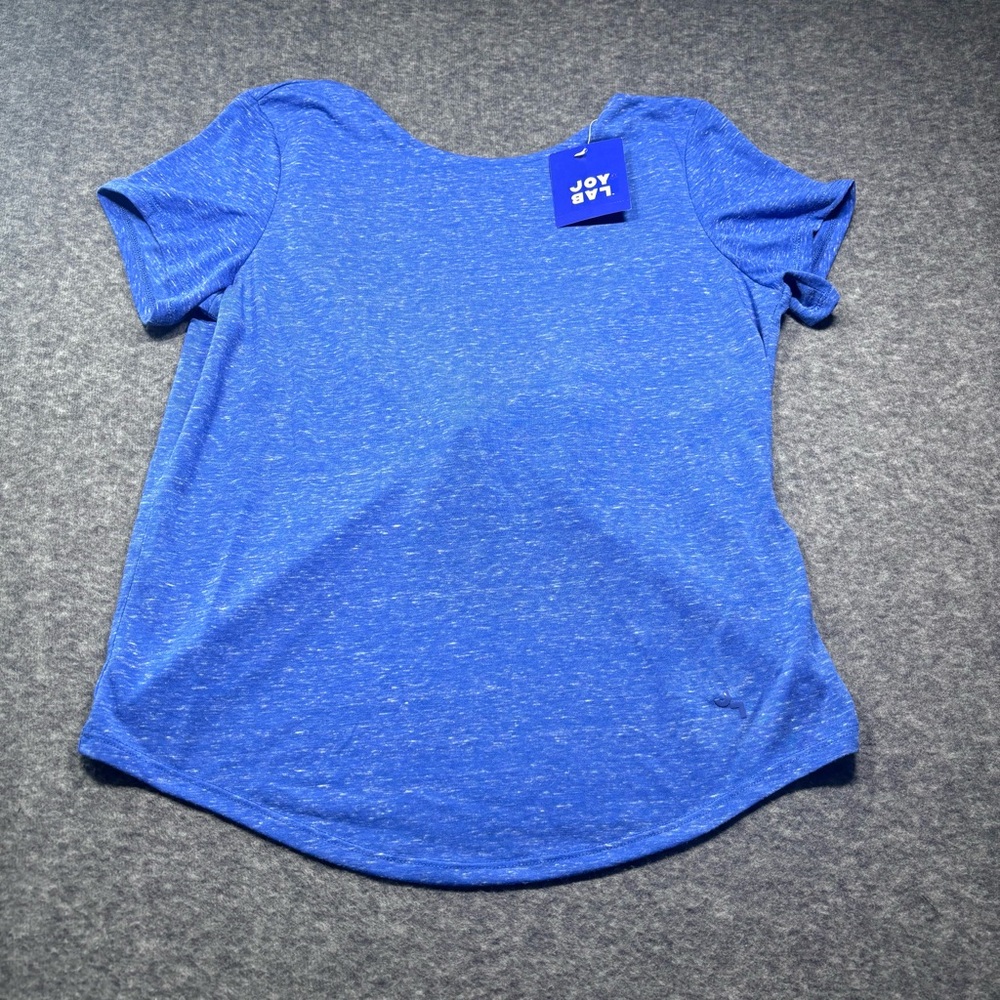 NWT JoyLab Blue Heathered Twist Back Short Sleeve Tee